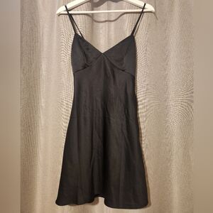 H&M Satin Slip Dress - BLACK